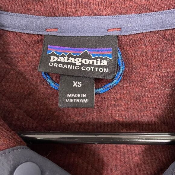 Patagonia Dark Ruby Organic Cotton Quilted Quarter Snap-T Button Pullover Sweate - Picture 5 of 6